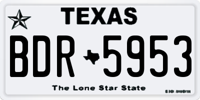 TX license plate BDR5953
