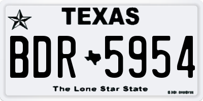 TX license plate BDR5954