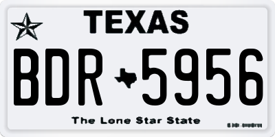 TX license plate BDR5956
