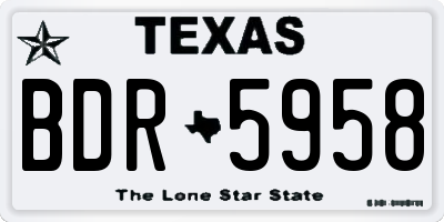TX license plate BDR5958