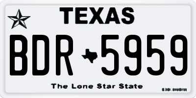TX license plate BDR5959