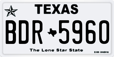 TX license plate BDR5960