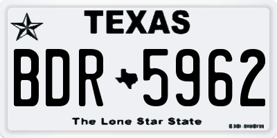 TX license plate BDR5962