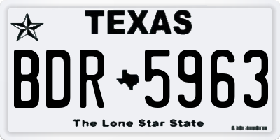 TX license plate BDR5963