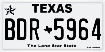 TX license plate BDR5964