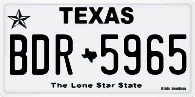 TX license plate BDR5965