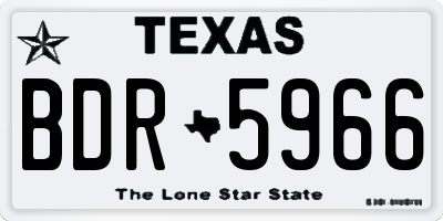 TX license plate BDR5966