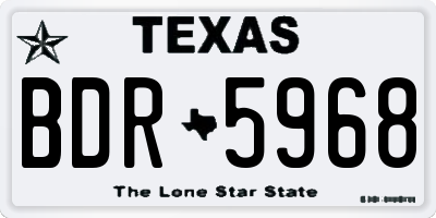 TX license plate BDR5968