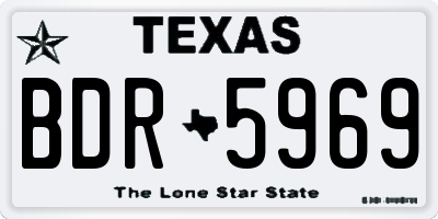 TX license plate BDR5969
