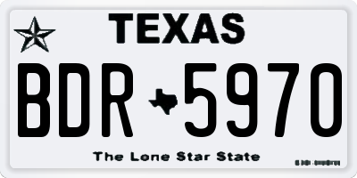 TX license plate BDR5970