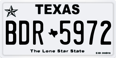 TX license plate BDR5972