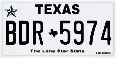 TX license plate BDR5974