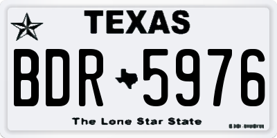TX license plate BDR5976