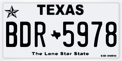 TX license plate BDR5978