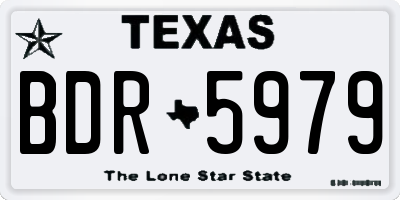 TX license plate BDR5979