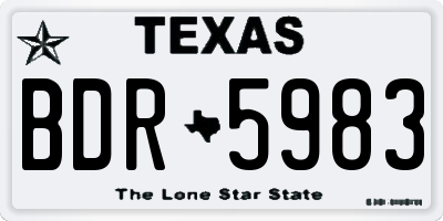 TX license plate BDR5983