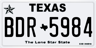 TX license plate BDR5984