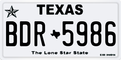 TX license plate BDR5986