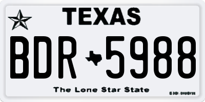 TX license plate BDR5988