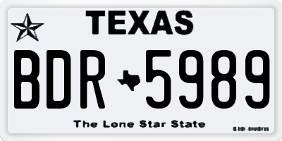 TX license plate BDR5989