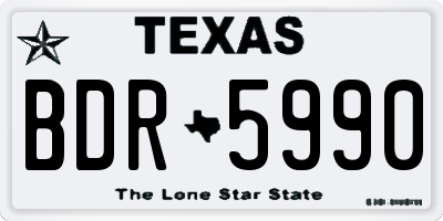 TX license plate BDR5990