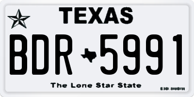 TX license plate BDR5991