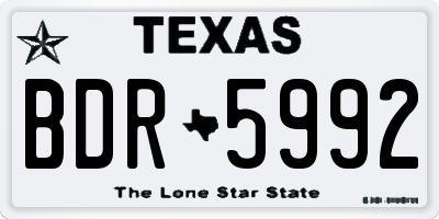 TX license plate BDR5992
