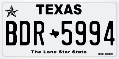 TX license plate BDR5994