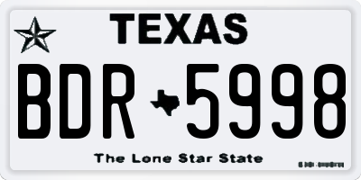 TX license plate BDR5998