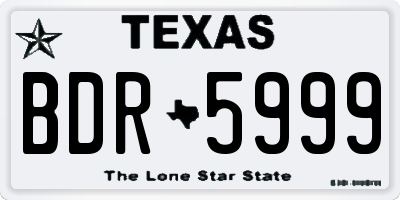 TX license plate BDR5999