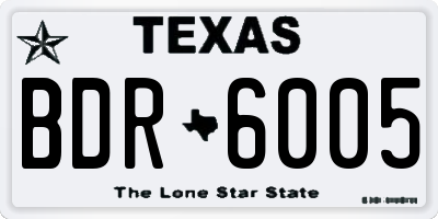 TX license plate BDR6005