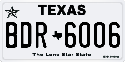 TX license plate BDR6006