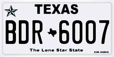 TX license plate BDR6007