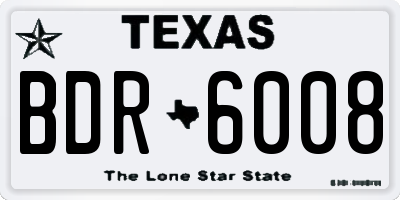 TX license plate BDR6008