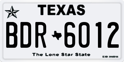 TX license plate BDR6012