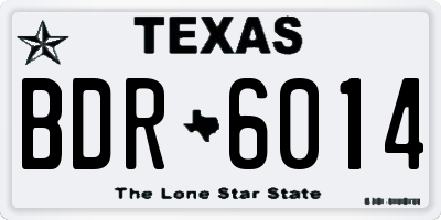 TX license plate BDR6014