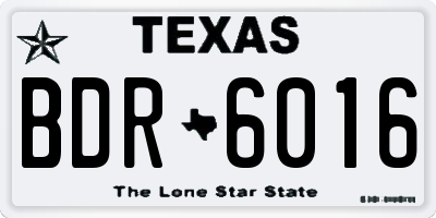 TX license plate BDR6016