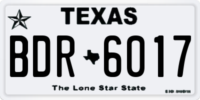TX license plate BDR6017
