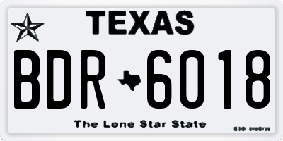 TX license plate BDR6018