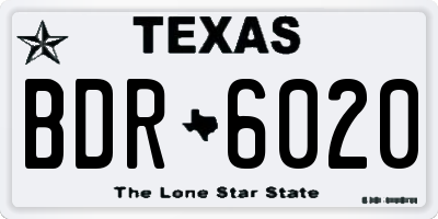 TX license plate BDR6020