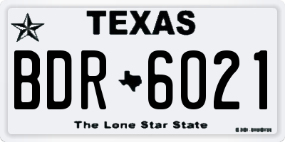 TX license plate BDR6021