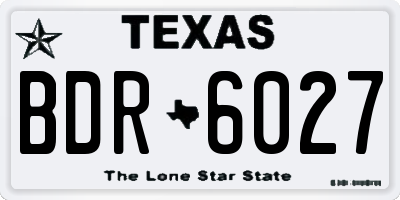 TX license plate BDR6027