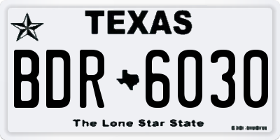 TX license plate BDR6030