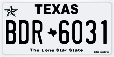 TX license plate BDR6031