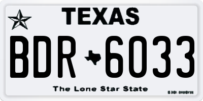 TX license plate BDR6033