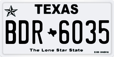 TX license plate BDR6035