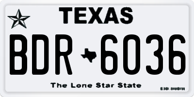 TX license plate BDR6036