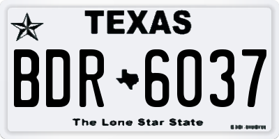 TX license plate BDR6037