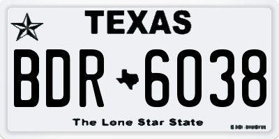 TX license plate BDR6038