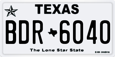 TX license plate BDR6040